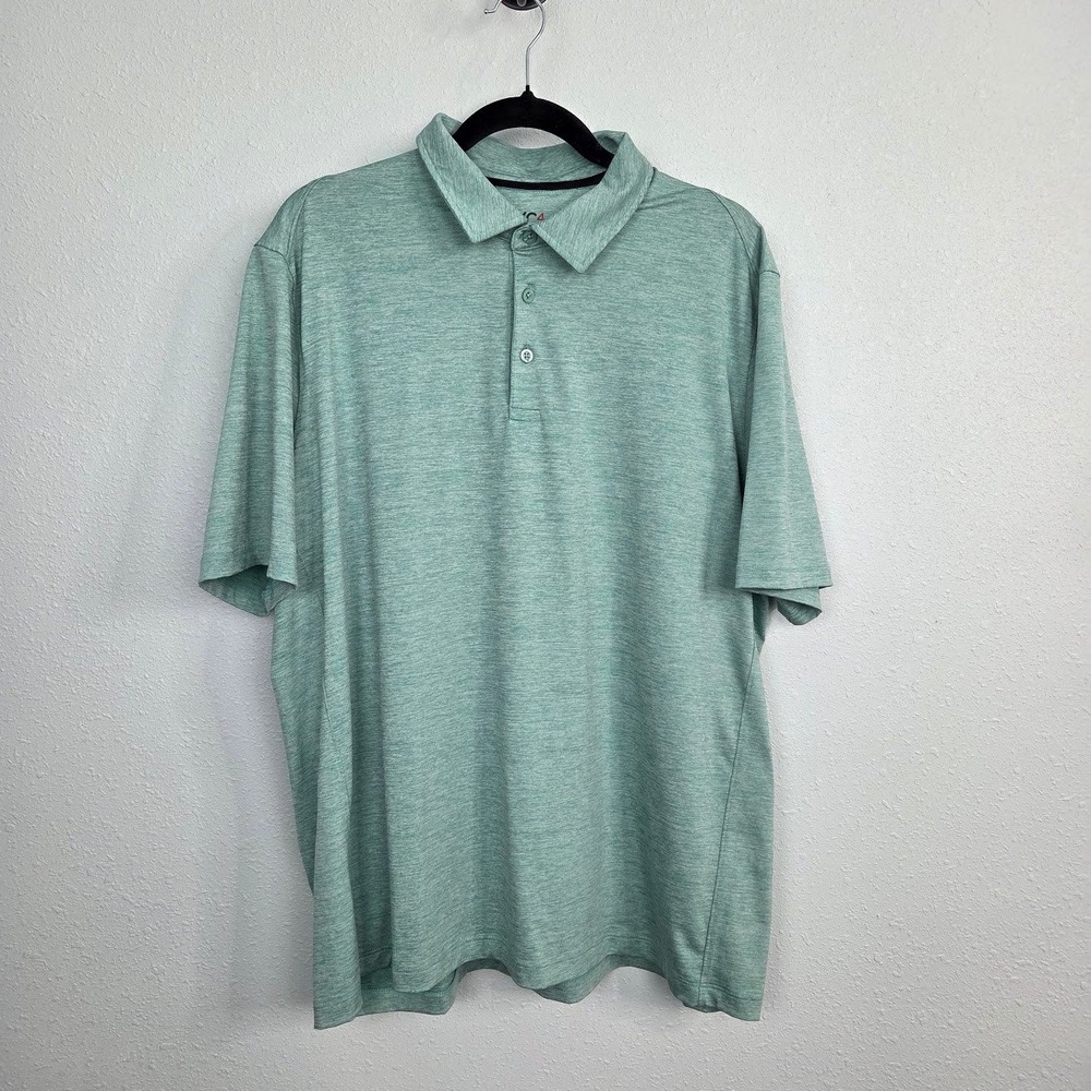 Johnston & Murphy Shirt Mens XL Light Green Polo Short Sleeve Golf Casual